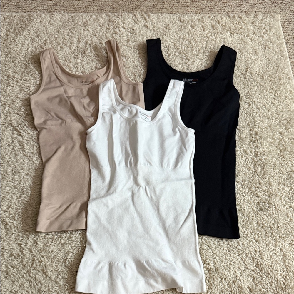 Skinnygirl Small Women's Tank Top Set - Black, White, and Tan